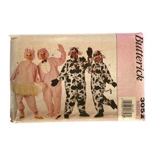1990s Butterick Costume Patterns Cow Pig No 3052 Un Cut Adult Couples Vintage